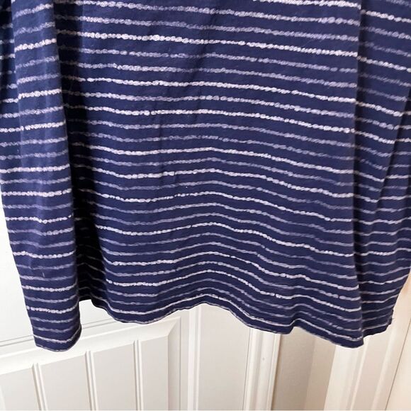 Old Navy Blue Gray Striped Scoop Keyhole Neck Short Sleeve Top Womens XXL Tall - Picture 3 of 11